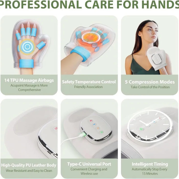 Soothing Wireless Hand Massager with Heat Therapy